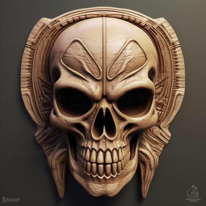 Characters (st alien skull 1, HERO_965) 3D models for cnc